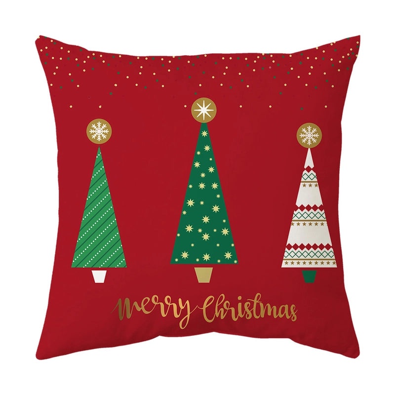 Christmas Tree Santa Elk Holiday Polyester Pillow Covers|Home Decor Pillows