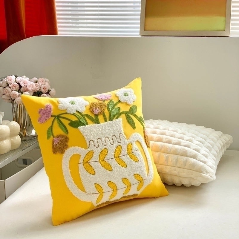 Pastoral Style Floral Plush Cushion|Home Decor Pillows