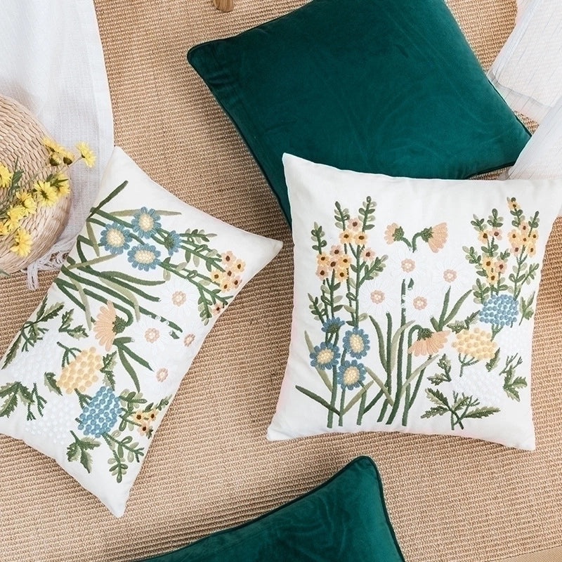 Floral Cotton Pillow Covers for Bedroom Decor|Home Textiles & Bedding