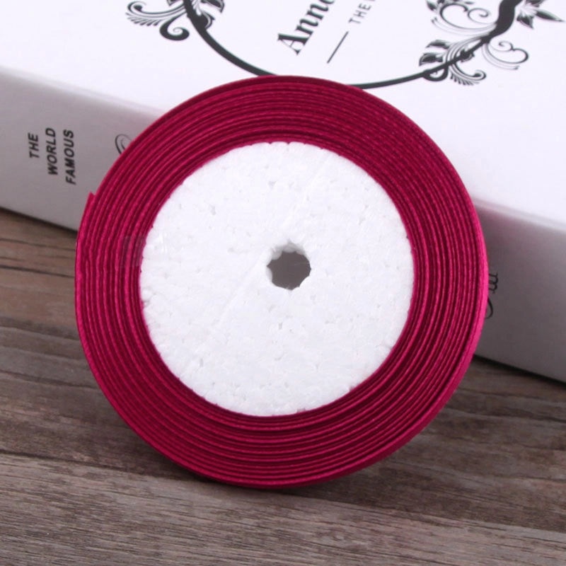 6mm Red Fabric Ribbon with Gold Edge for Hair Accessories and Packaging|Hair Accessories and Packaging Supplies