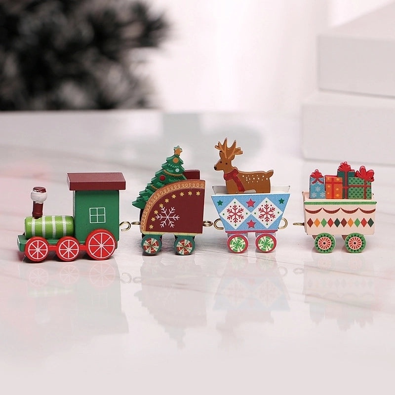 Festive Wooden Christmas Tree Train Gift Box for Indoor Decoration|Home Decor & Holiday Ornaments