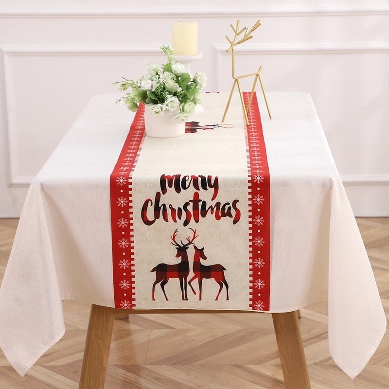 Festive Christmas Alphabet Tablecloth for Holiday & Daily Use|Home Decor Table Linens