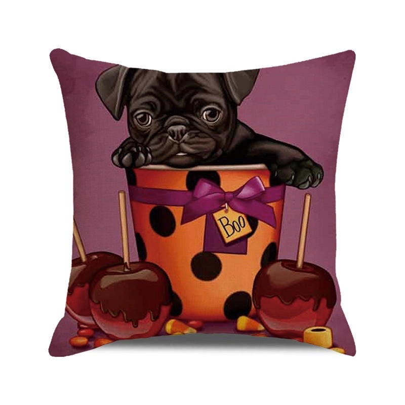 Halloween Cartoon Letter Dog Cat Plush Pillow Cushion for Couch Sofa|Home Decor