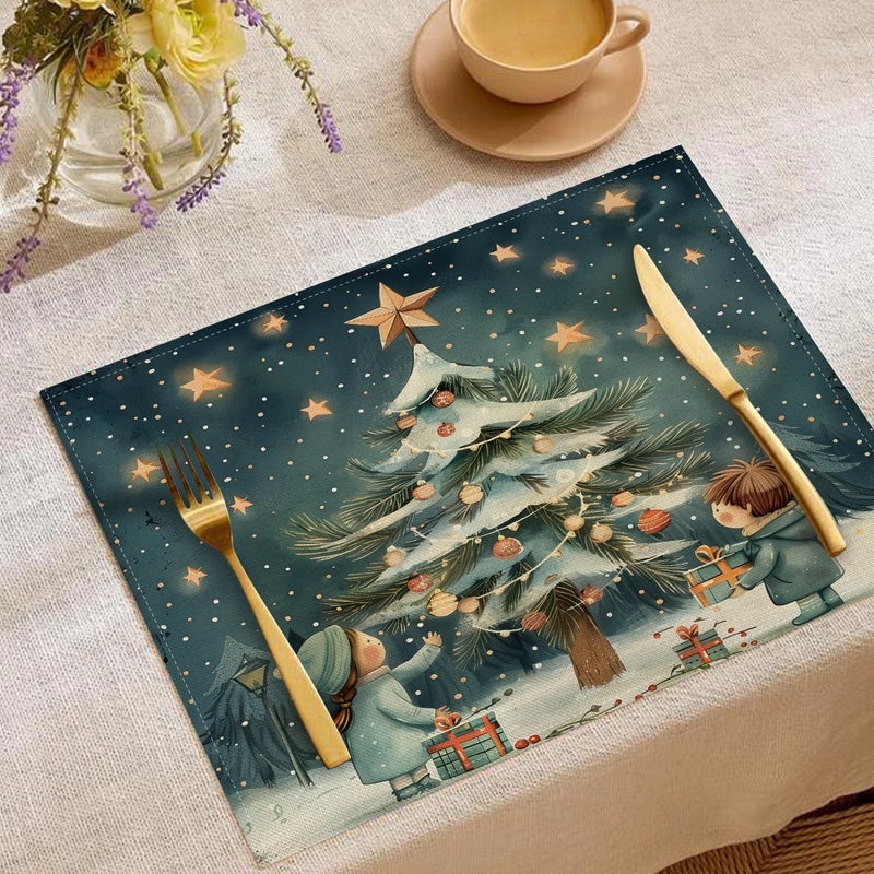 Minimalist Christmas Tree Placemat for Holiday Dining|Home Decor & Tableware
