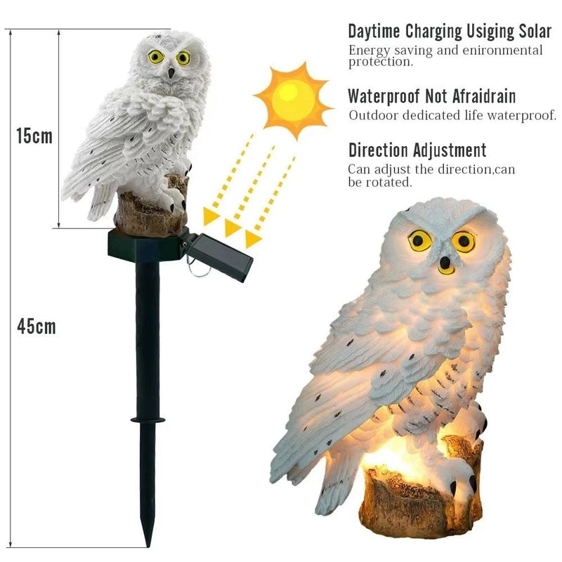 Whimsical Retro Owl Resin Outdoor Night Light|Outdoor Lighting & Garden Decor