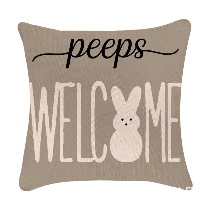 Minimalist Easter Rabbit Linen Pillow Covers for Couch and Sofa Decor | Home Decor Accessories
