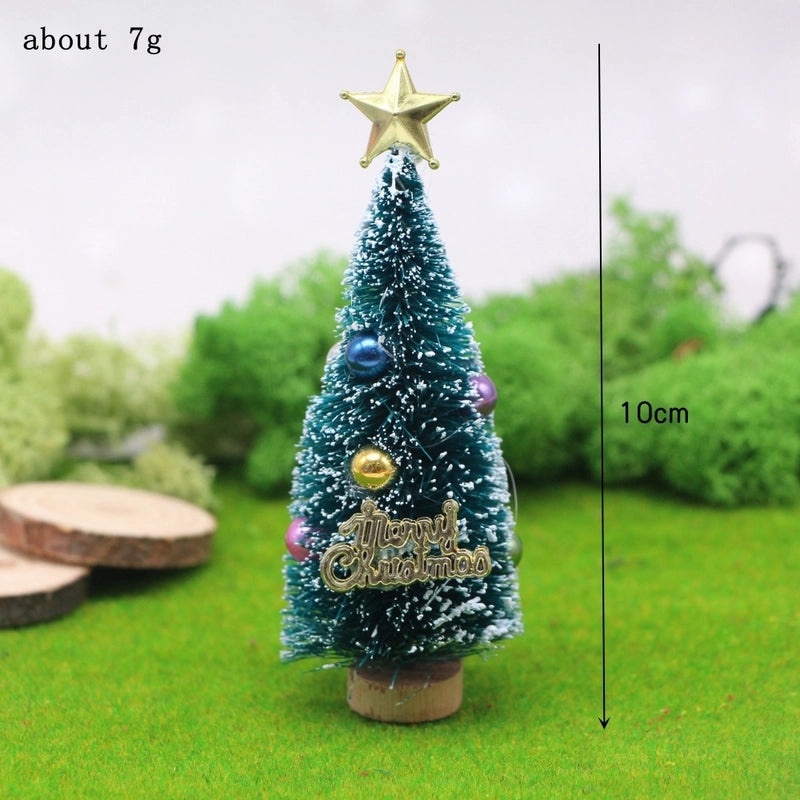 Miniature Snow Tower Pine Christmas Tree with Sisal Silk for Dollhouse Scene | Home Decor & Miniatures