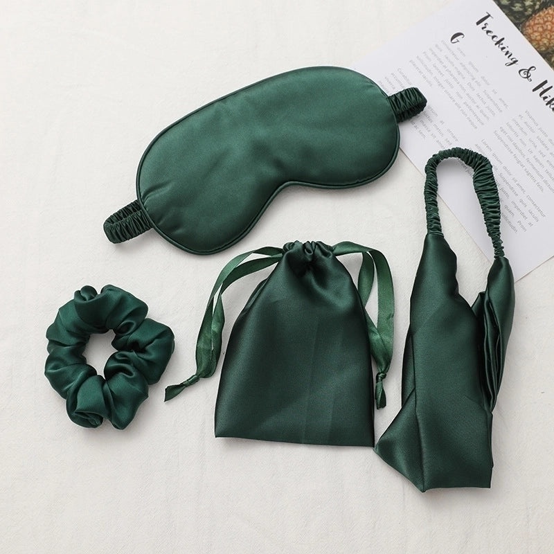 Silk Eye Mask Set with Hair Bands and Travel Bag | Beauty Accessories