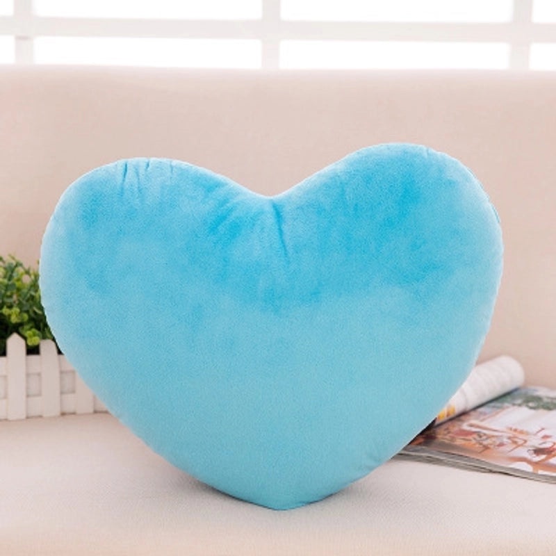 Heart Shaped Solid Color Plush Throw Pillow Soft PP Cotton Filling|Home Decor Cushions