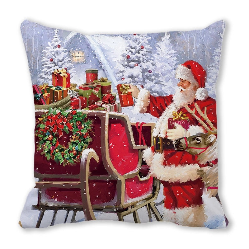 Festive Santa Pillow Covers for Couch Sofa Christmas Home Decor|Home Decor & Pillows