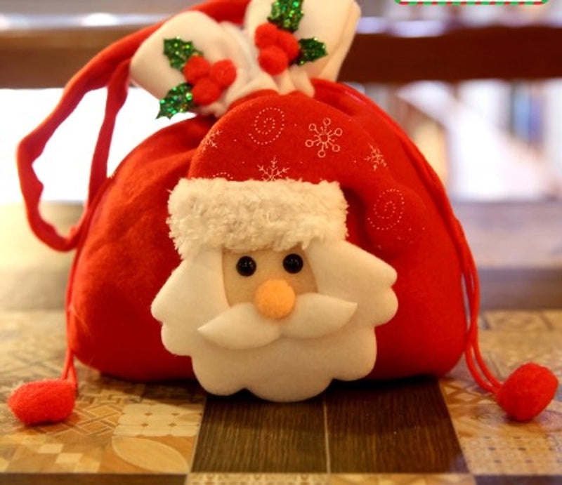 Christmas Santa Claus Nonwoven Party Gift Bags Cute Holiday Treat Bags|Holiday Party Supplies