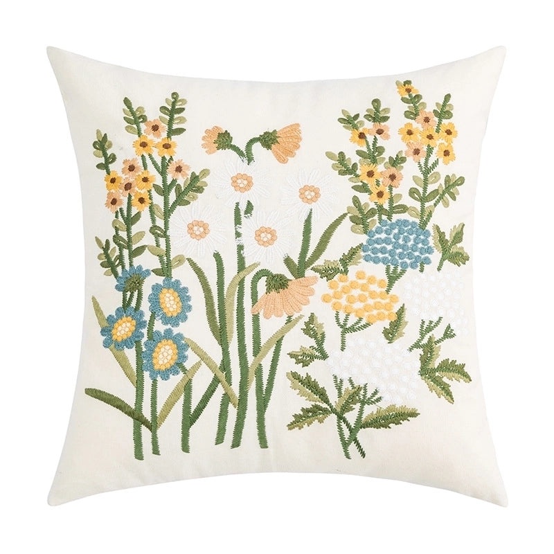 Floral Cotton Pillow Covers for Bedroom Decor|Home Textiles & Bedding