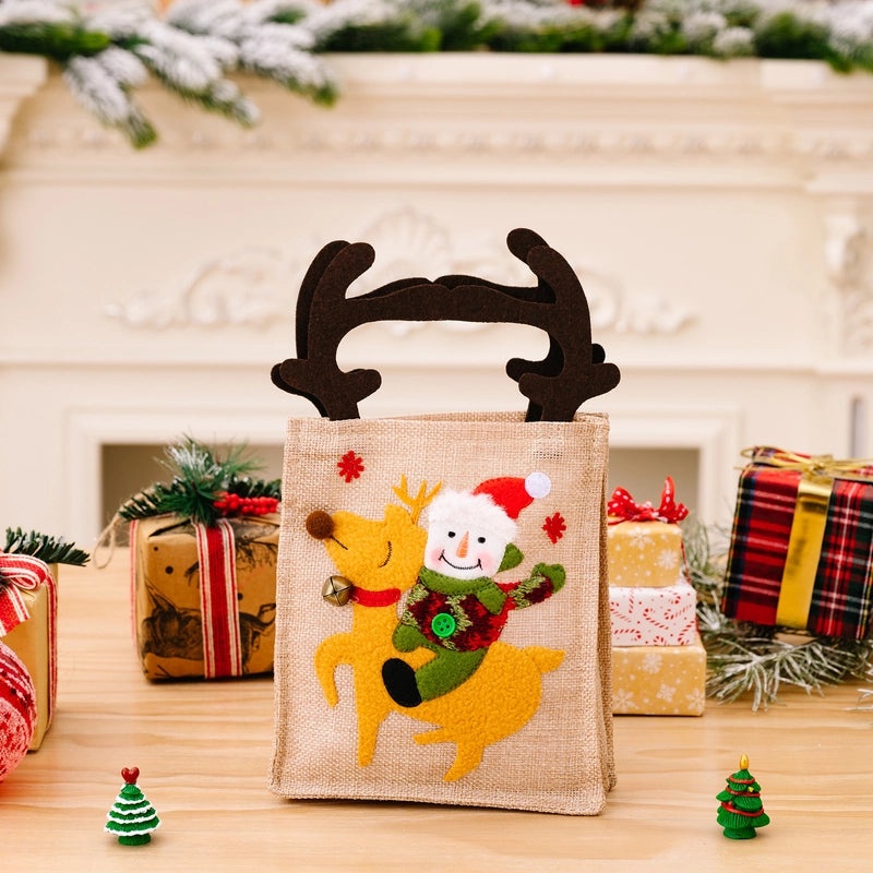 Nordic Christmas Gift Bags with Cute Santa and Elk Design | Holiday Party Supplies