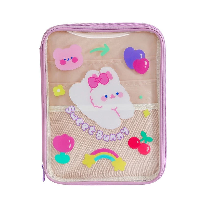 Girls Cute Summer Cartoon Clear PVC 11 Inch iPad Tablet Sleeve|Kids Tablet Accessories