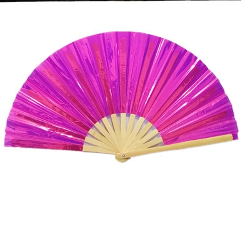 10-inch Solid Color Bamboo Folding Fan with Laser Pattern | Fashion Accessories Fan