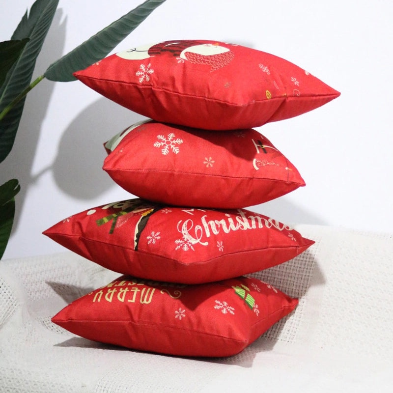 Festive Christmas Pillow Covers with Santa Claus, Owl, and Snowman Designs | Home Decor Pillows