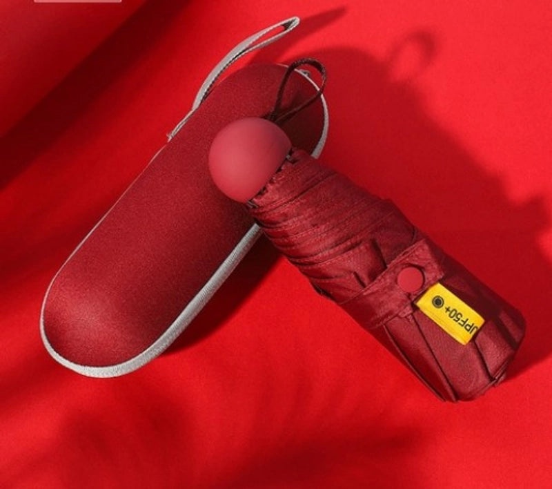 Mini Five-Fold Compact Umbrella | Portable Sun Shade Pocket Umbrella for Sun Protection with Custom Logo | Gifts & Promotional Products