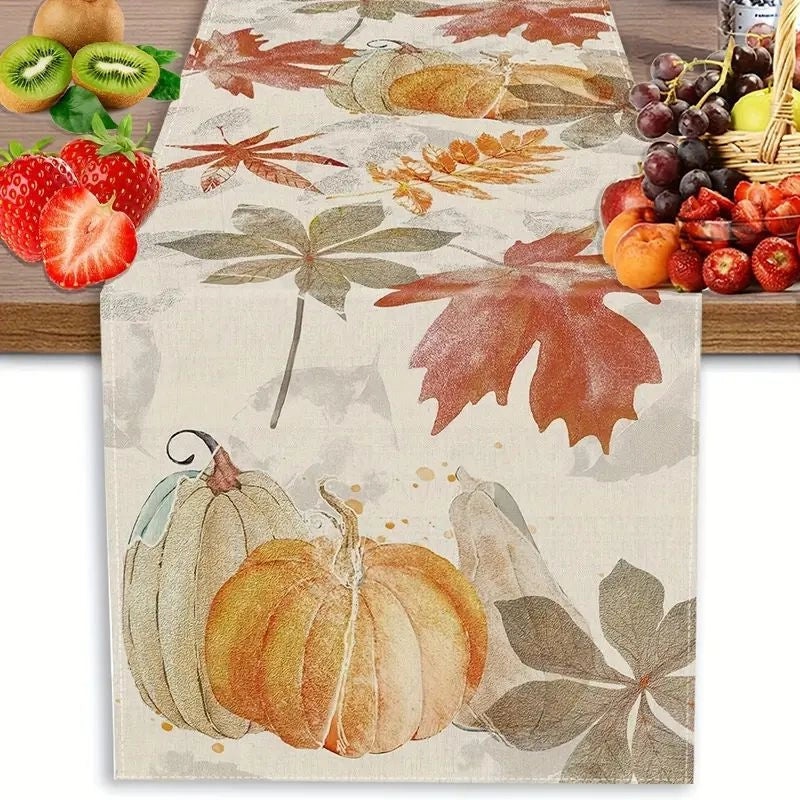 Halloween Pumpkin Lattice Table Runner Polyester Decorative Accent|Home Decor Table Linens