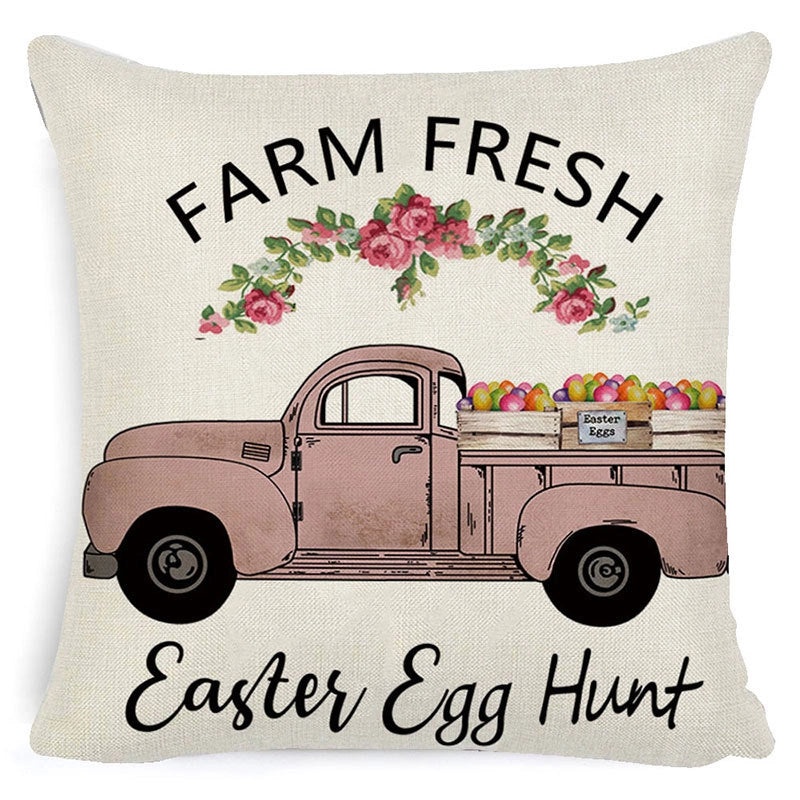 Easter Minimalist Rabbit Linen Throw Pillow Cover for Couch Sofa Decor|Home Decor & Pillows