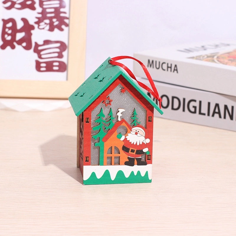 Festive Wood Color Block Ornament Cozy Holiday Decor|Home Decor & Holiday Accessories