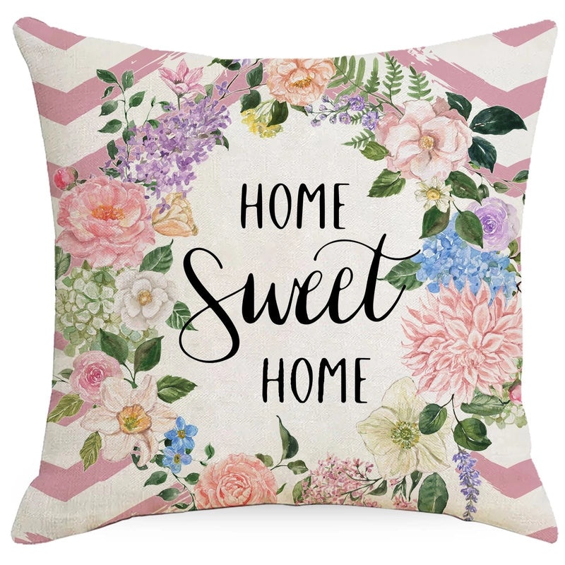 Rustic Floral Linen Pillow Covers | Home Decor & Bedding