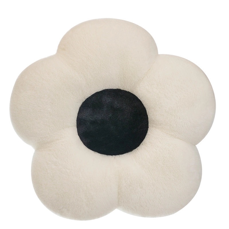 Fluffy Rabbit Hair Flower Cushion for Office, Sofa, Student Chair | Home Decor Cushions