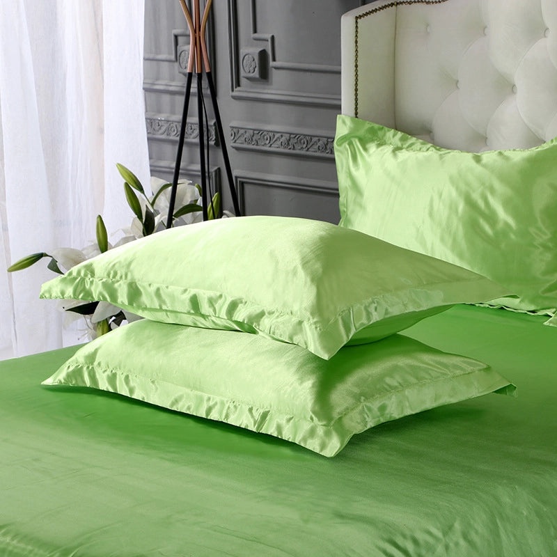 Solid Color Silk Pillowcase Single Satin Ice Silk Pillowcase | Home Textiles & Bedding