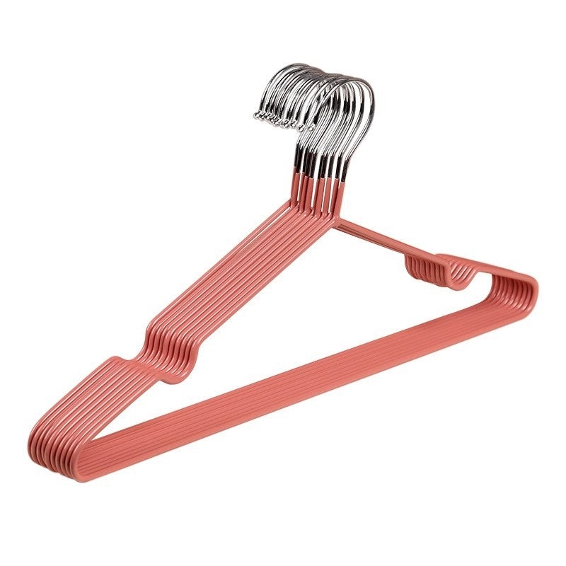Durable Non-Slip Metal Clothes Hanger with Dip Plastic Coating for Home Use | Home Storage & Organization
