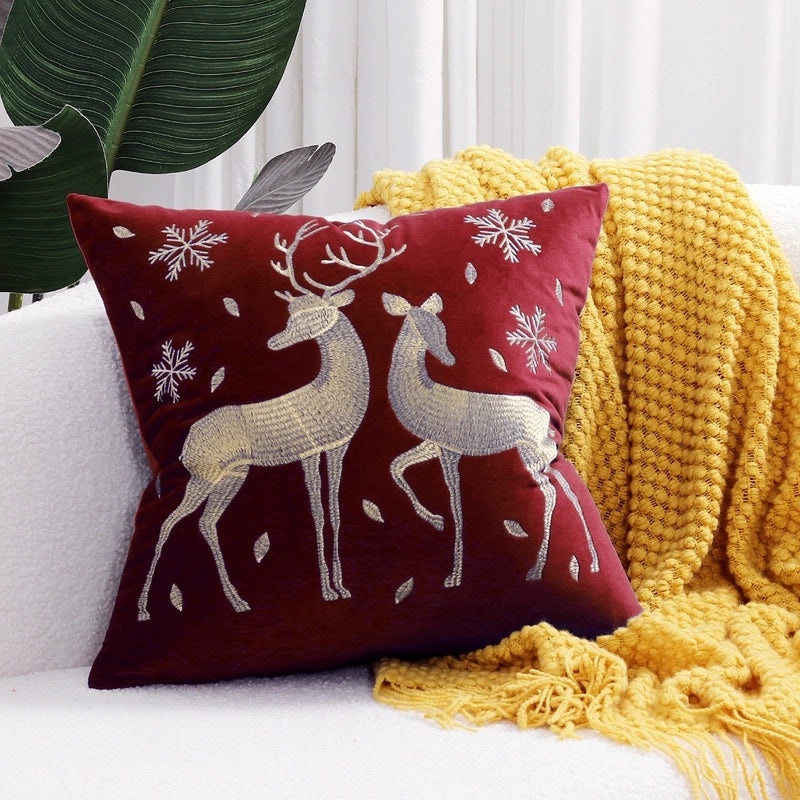 Christmas Tree and Reindeer Plush Pillow Covers|Home Decor Pillows