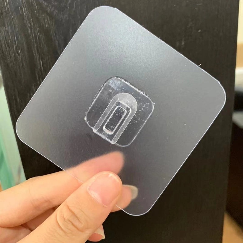 Transparent Seamless Sticky Hook Strong Adhesive Non-Permanent Plastic Hanger for Bathroom Kitchen|Home Organization Accessories