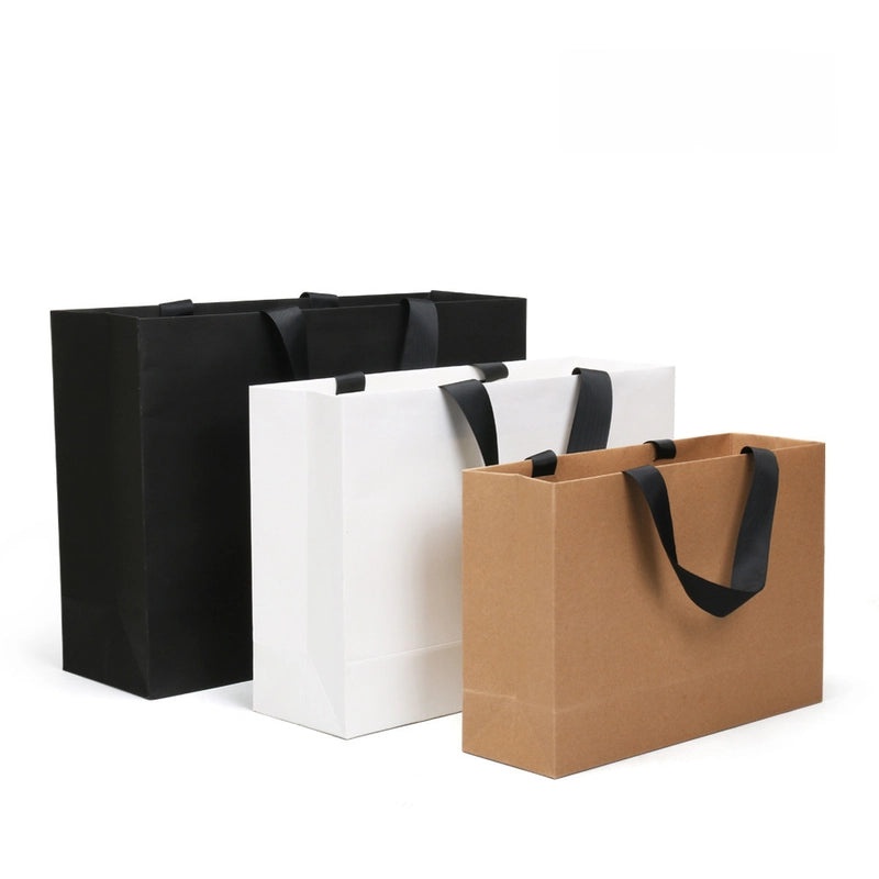 Blank Kraft Paper Handbag with Thread Rope for Custom Printing | Promotional Paper Bags