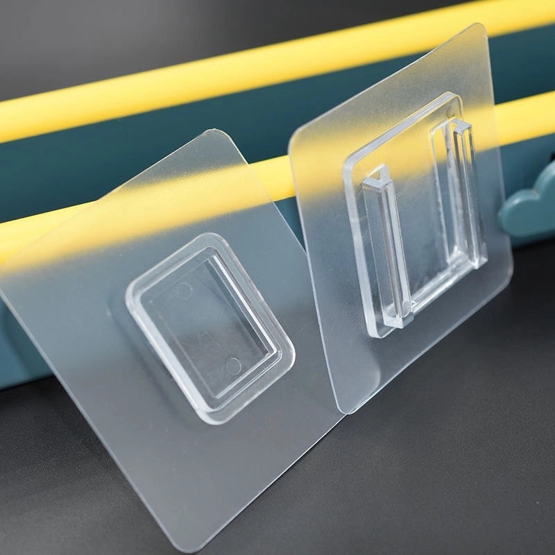 Transparent Seamless Sticky Hook Strong Adhesive Non-Permanent Plastic Hanger for Bathroom Kitchen|Home Organization Accessories