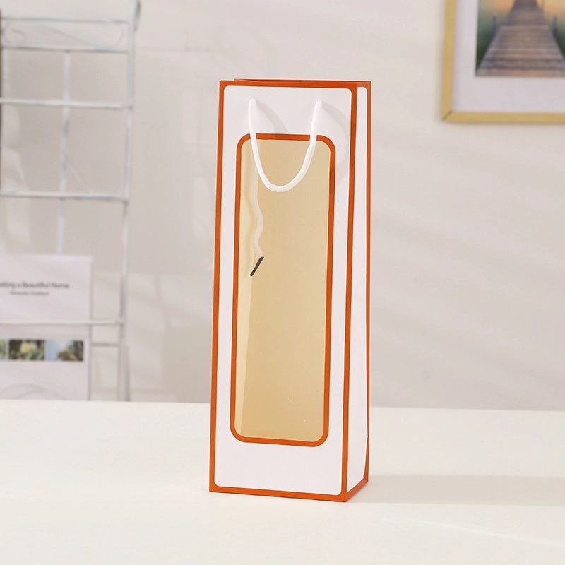 Valentine's Red Wine Gift Bag with Transparent Window|Gift Bags & Packaging