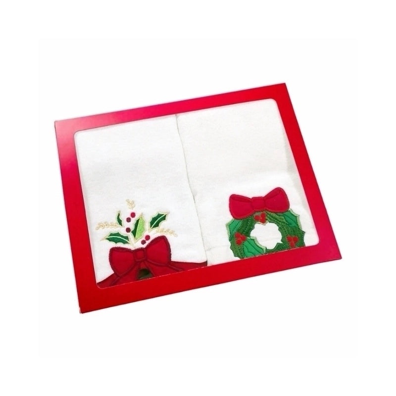 Christmas Tree Bow Knot Cotton Towel Soft Holiday Hand Towel | Home & Living Towels