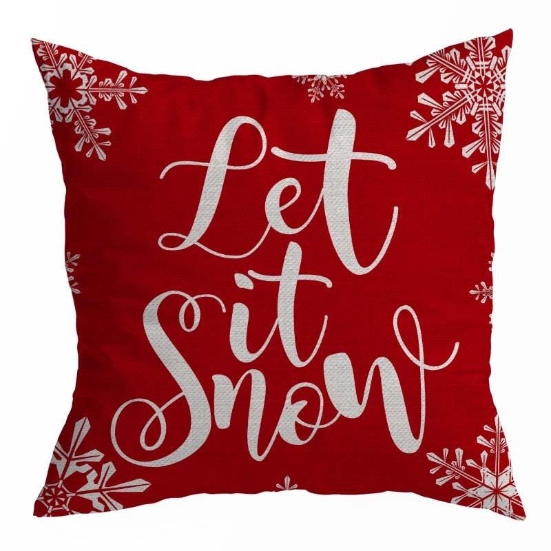 Festive Linen Pillow Covers with Christmas Tree Design|Home Decor Pillows