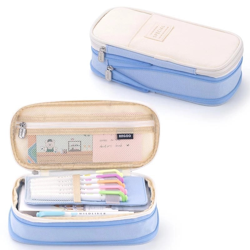 Angoo Japanese Korean Style Macaron Color Large Capacity Upgrade Pencil Case Stationery Box|文具用品