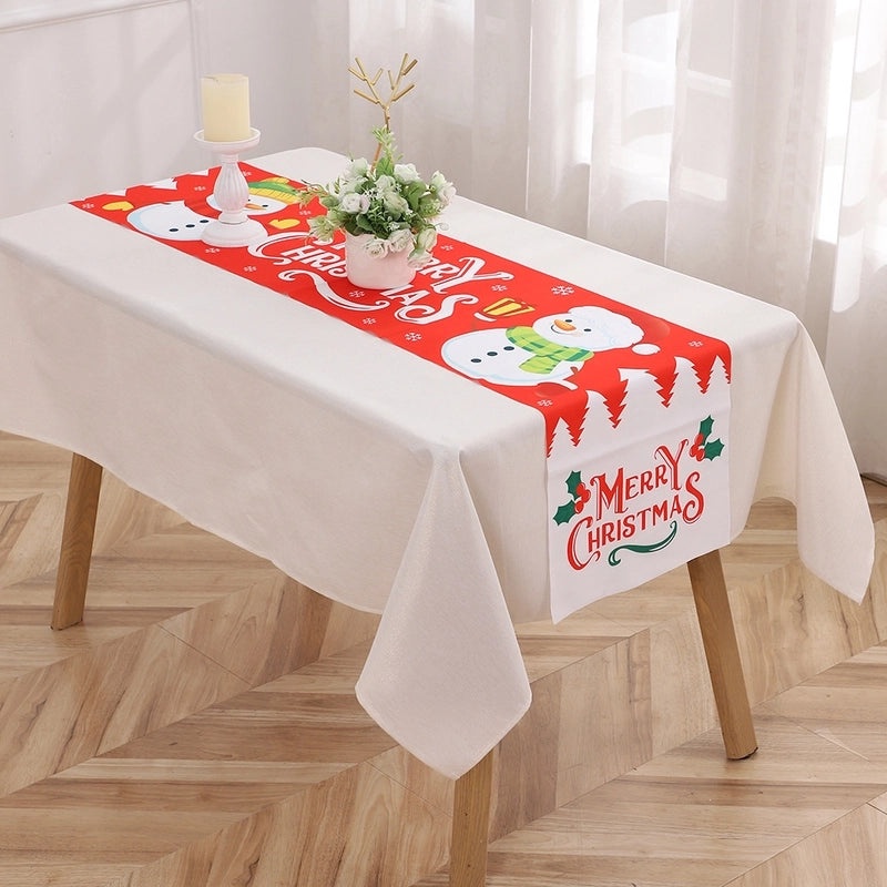 Festive Christmas Alphabet Tablecloth for Holiday & Daily Use|Home Decor Table Linens