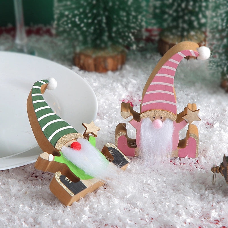 Nordic Christmas Wooden Doll Ornament Party Festival Decoration for Table|Home Decor