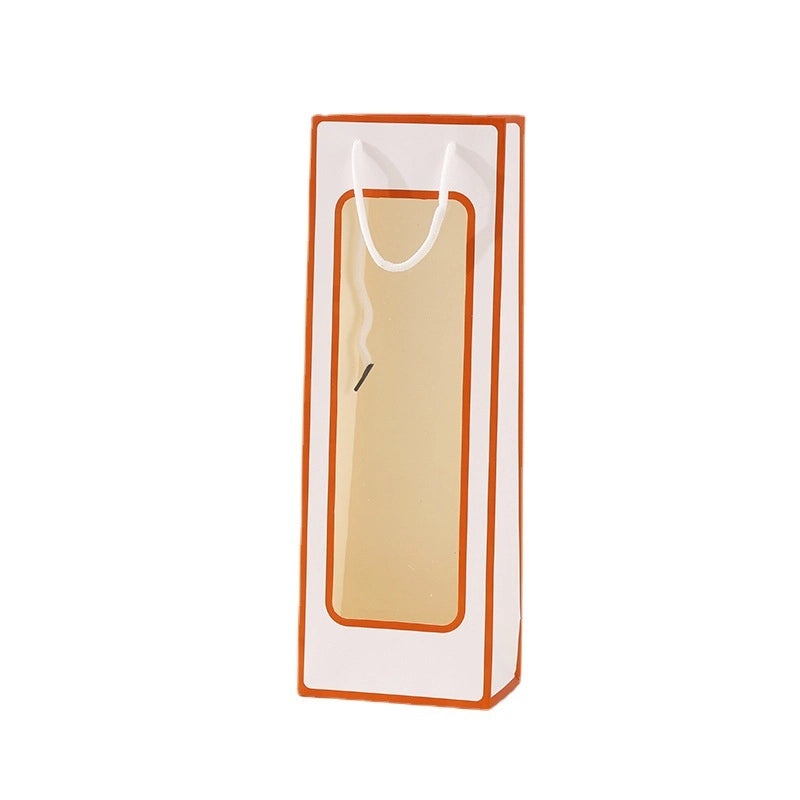 Valentine's Red Wine Gift Bag with Transparent Window|Gift Bags & Packaging