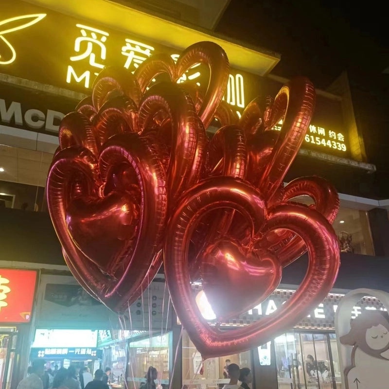 Minimalist Heart-Shaped Aluminum Foil Balloons for Festivals and Parties 25pcs Pack|Party Supplies Balloons