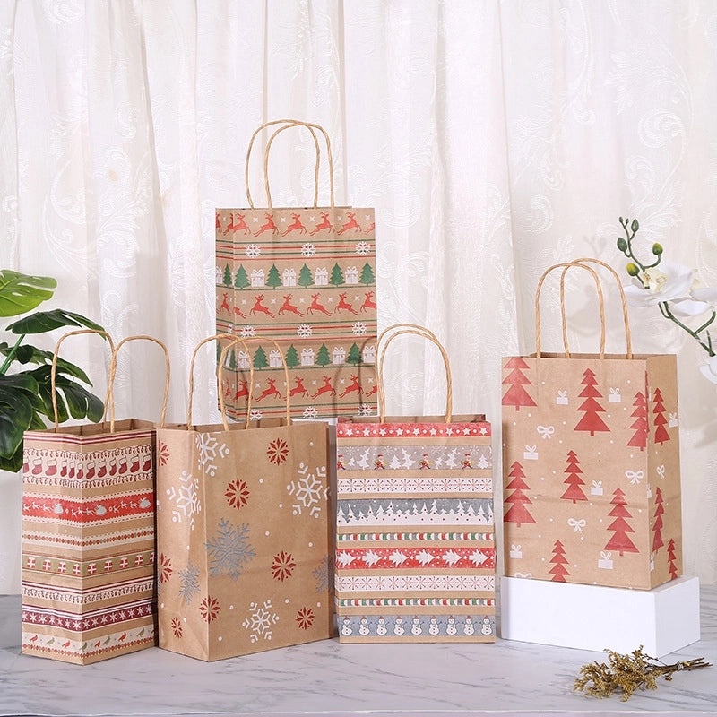 Christmas Tree Socks Gift Bags Snowflake Kraft Paper Daily Use|Holiday Gift Packaging