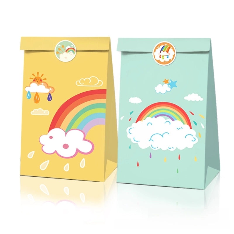 Cartoon Animal Farm Kraft Paper Party Gift Bags for Food Candy and Birthday Treats | Party Supplies