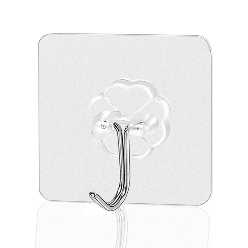 Strong Transparent Adhesive Hook Punch-Free Seamless Load-Bearing Kitchen Hook | Home Organization