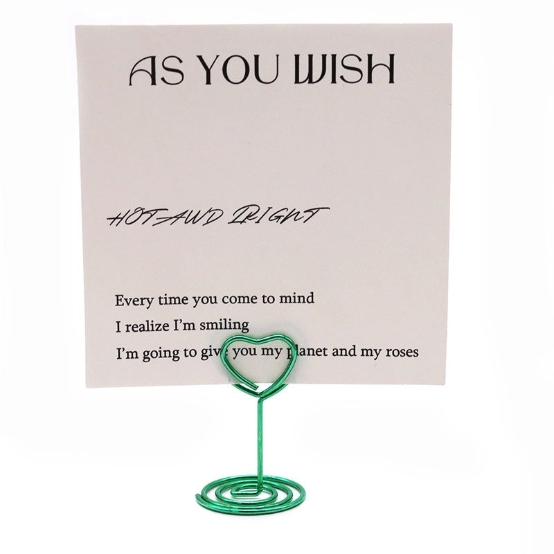 Geometric Heart Shape Metal Place Card Holder Minimalist Daily Use | Home Decor Accessories