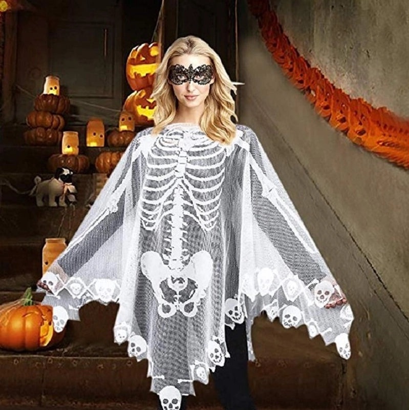 Funny Halloween Minimalist Skeleton Skull Costume Props Polyester Party Decorations|Party Supplies