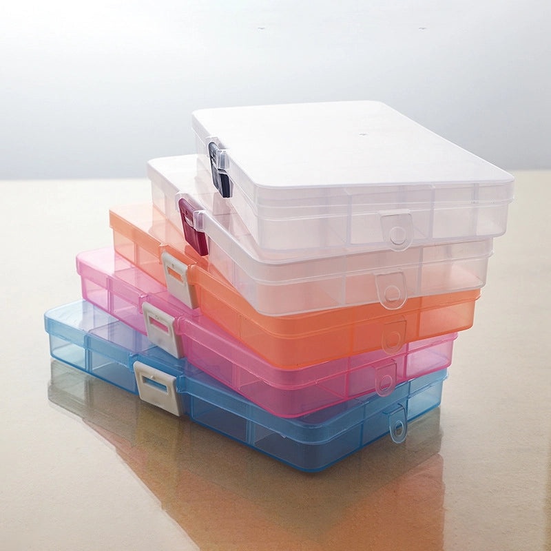15-Compartment Clear Plastic Jewelry Organizer Box | Jewelry Storage & Organization