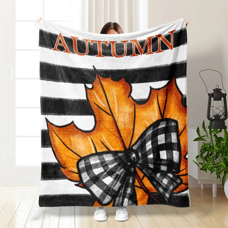 Halloween Cozy Pumpkin Bat Ghost Polyester Throw Blanket | Home Decor & Blankets