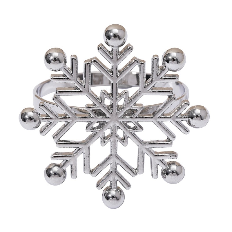 Festive Snowflake Alloy Napkin Ring for Christmas Home Decor | Kitchen & Dining Accessories