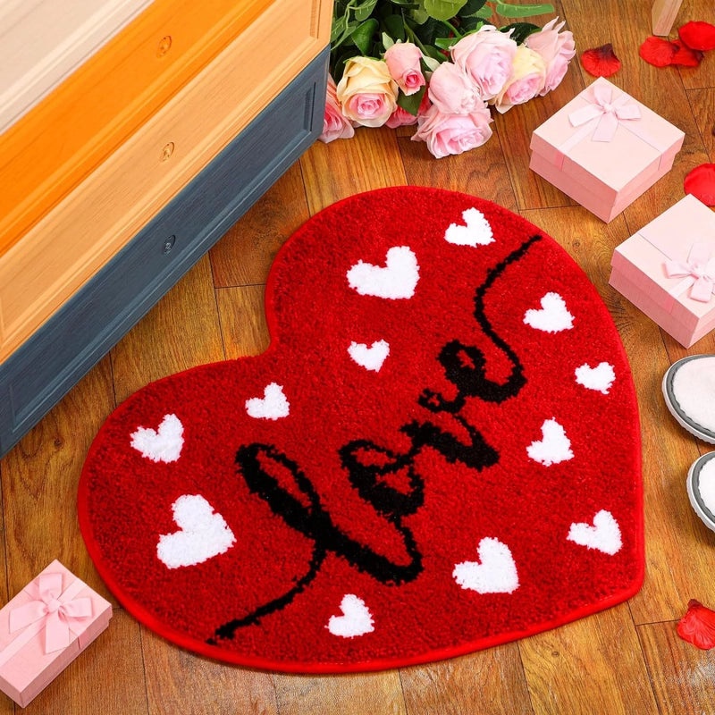 Valentine's Day Casual Elegant Heart Letter Shaped Polyester Bath Mat Rug|Home Decor & Bath Accessories