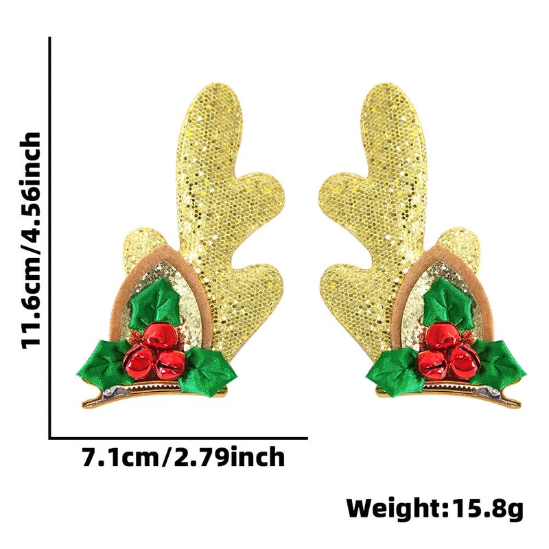 Festive Christmas Cartoon Antler Hairpin Cute Party Accessory for Holiday Celebrations|Holiday Accessories